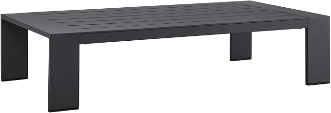 Modway Tahoe Aluminum Outdoor Patio Coffee Table in Gray by Modway