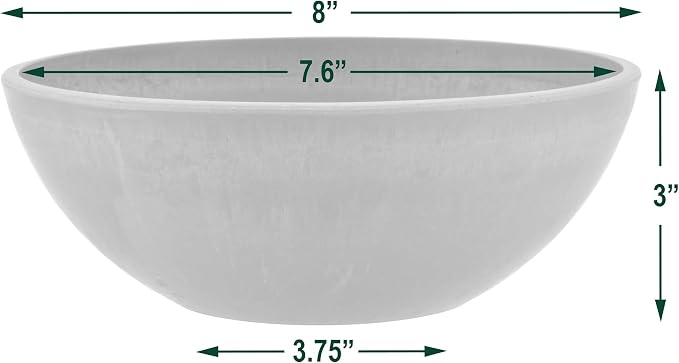 PSW Pot Collection M20DCB 8-inch Plastic/Stone/Wood Composite Low Bowl Planter - Image 4