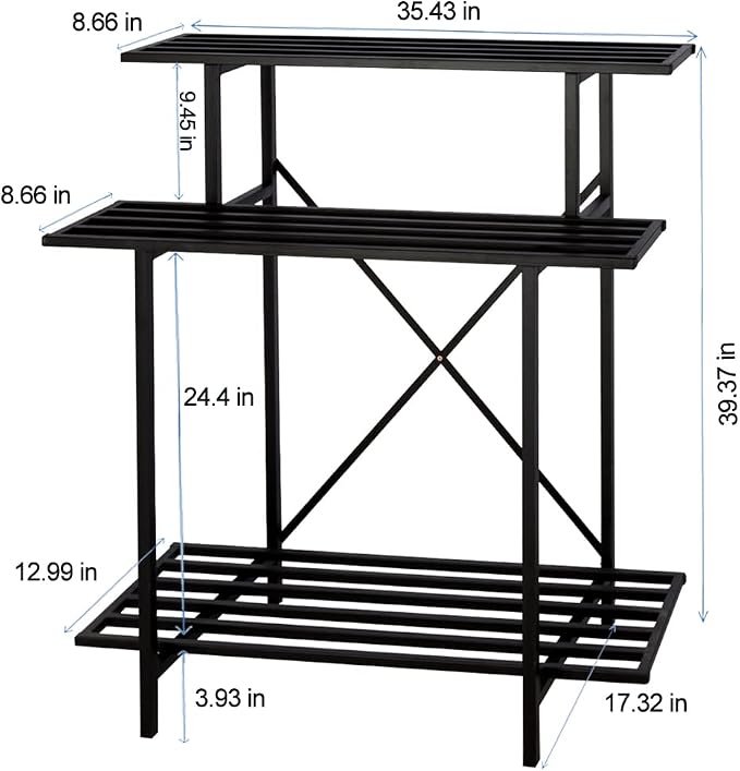 Zhongma 3 Tier Sturdy Plant Stand Space-Saving Heavy Duty Plant Holder - Image 4