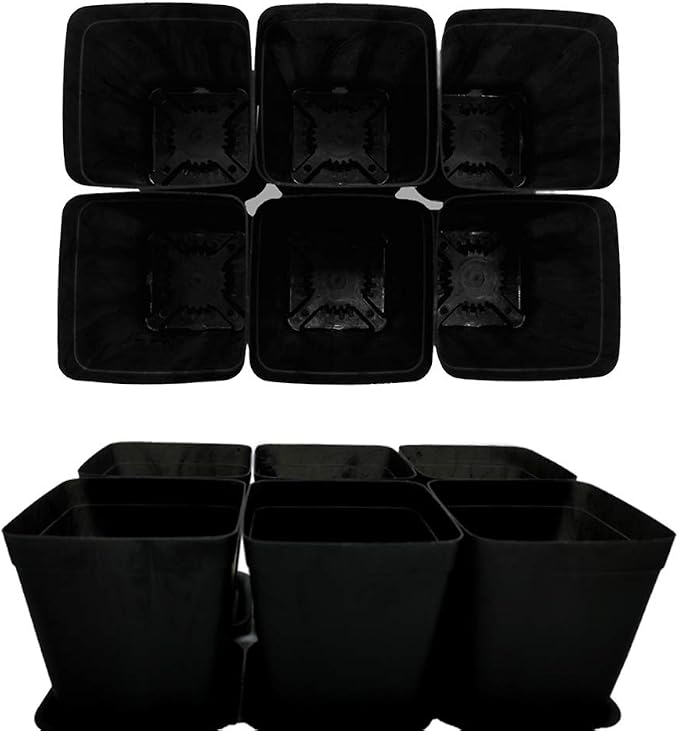OJYUDD 24 Pack 3 Inch Black Nursery Pot Flower Pots Square Plastic Plant Pot - Image 5