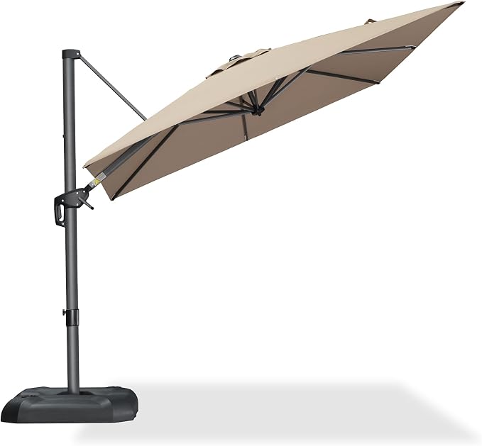 PURPLE LEAF 8 Feet Patio Umbrella Outdoor Cantilever Square Umbrella Aluminum - Image 2