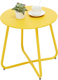 Outdoor Table Small Patio Side Table Waterproof Round Metal Side Table Weather by Juserox