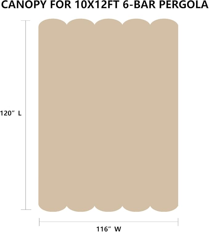 Pergola Shade Cover Replacement Canopy Top Compatible - Image 3