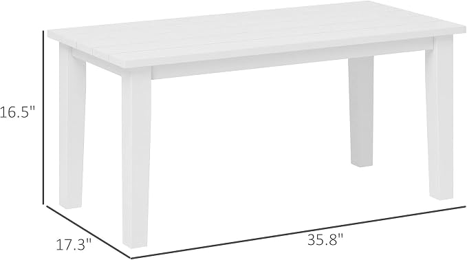 Outsunny HDPE Outdoor Coffee Table, All-Weather Rectangle Patio Coffee Table - Image 3