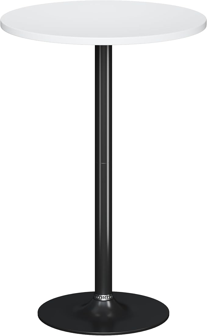 Flamaker Round Bistro Pub Table Modern Style Metal Base MDF Top Cocktail Bar by Flamaker
