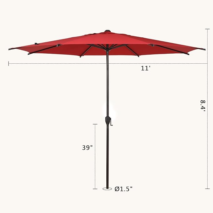 Abba Patio 11FT Lyon Outdoor Patio Umbrella Outdoor Table Umbrella - Image 7