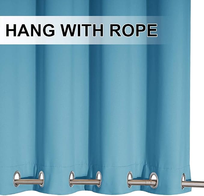 NICETOWN 2 Panels Weighted Outdoor Curtains 84 inch Long, Stainless Grommet Top - Image 3