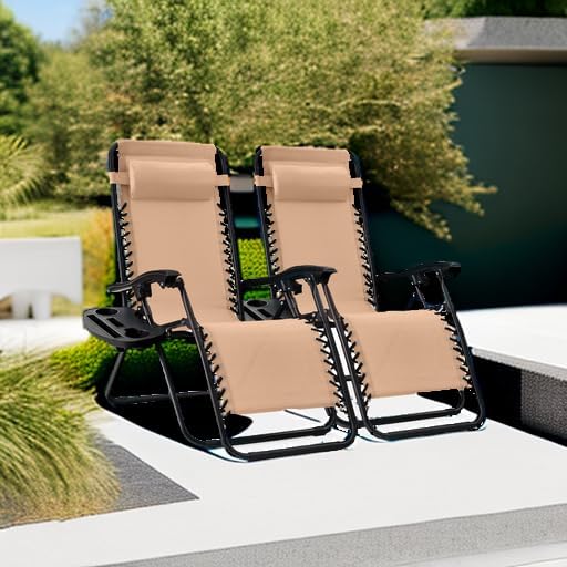 Best Choice Products Set of 2 Adjustable Steel Mesh Zero Gravity Lounge Chair - Image 2