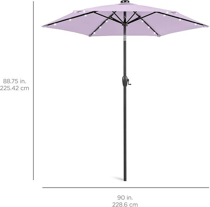 Best Choice Products 7.5ft Outdoor Solar Market Table Patio Umbrella - Image 7