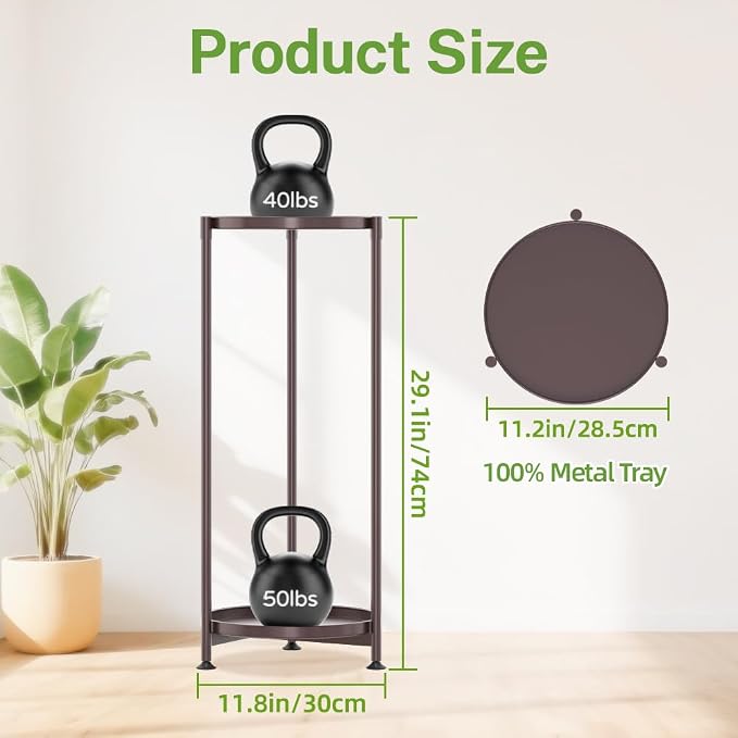 iDavosic.ly 2 Tier Corner Plant Stand Indoor, Tall Vertical Metal Flower Heavy - Image 6