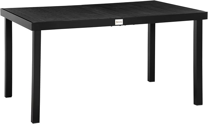 Outsunny Outdoor Dining Table for 6 Person, Rectangular Patio Table, Aluminum by Outsunny