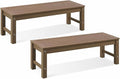 Psilvam Knight Bench Set of 2, Two Person Outdoor Poly Lumber Patio Backless by PsilvamGardenFurniture