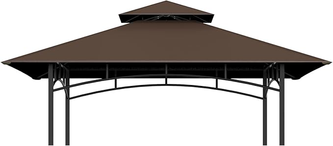 Grill Gazebo Replacement Top, 5 * 8 Outdoor BBQ Top Cover, Double Layer BBQ by COVBOARD