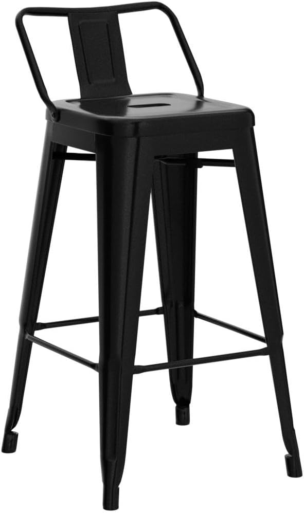 Yaheetech Bar Stools Set of 4, Metal Counter Height Chairs, 30 Inch Industrial - Image 4