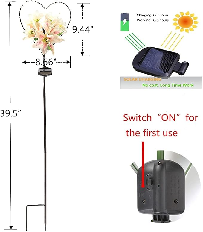 Starryfill Garden Solar Lights Outdoor Heart-Shaped - Image 6