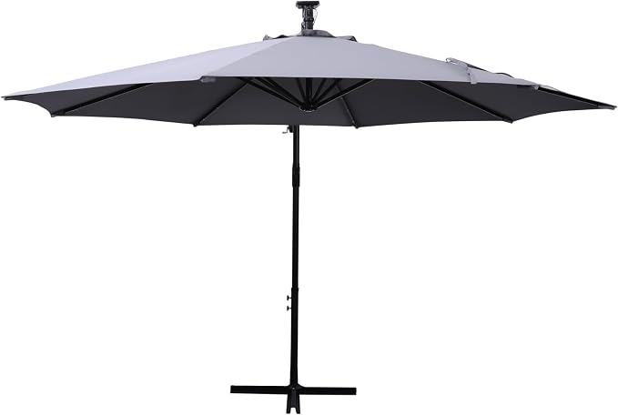 Flash Furniture Sedona Round Solar Cantilever Umbrella, Commercial Grade - Image 6
