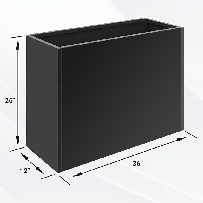 36" Metal Planter Box, Large Rectangular Window Box - Image 2