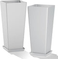 24" Tall White Planters for Outdoor Plants Set of 2, Large Flower Pots Planters by PolarcoForgeco