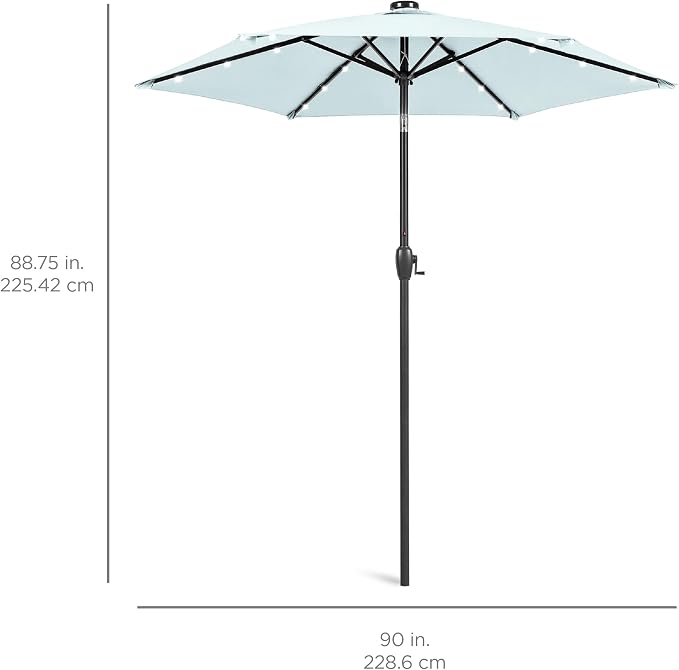 Best Choice Products 7.5ft Outdoor Solar Market Table Patio Umbrella - Image 7