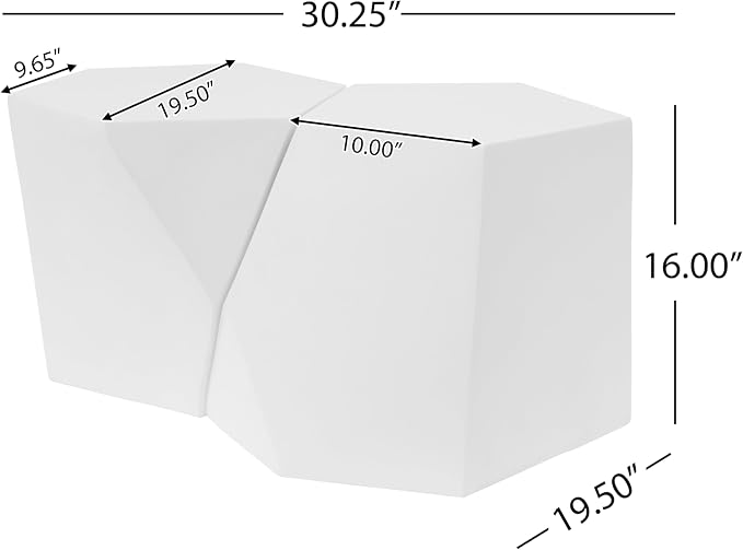Christopher Knight Home Skyles Coffee Table Set of 2, Geometric Lightweight - Image 2