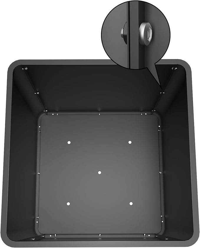 Large Metal Square Planter 26" L x 26" W x 26" H, Heavy Duty Black Large - Image 4