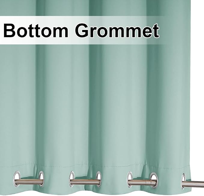 NICETOWN 2 Panels Weighted Outdoor Curtains 95 inch Long, Stainless Grommet Top - Image 4