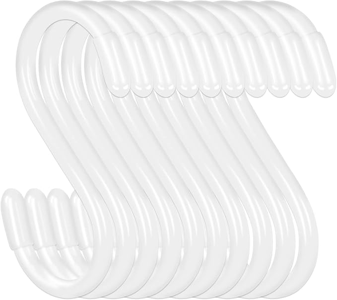 20 Pack Vinyl Coated S Hooks for Hanging, Heavy Duty S Hook for Hanging Plants by DINGEEUtilityHook