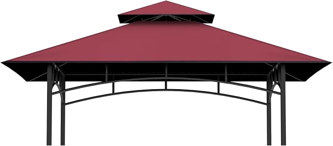 Grill Gazebo Replacement Top, 5 * 8 Outdoor BBQ Top Cover, Double Layer BBQ by COVBOARD