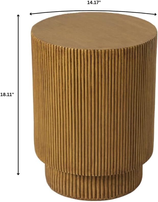 LeisureMod Modern Side Table Round Fiberstone Top Accent End Table - Image 3