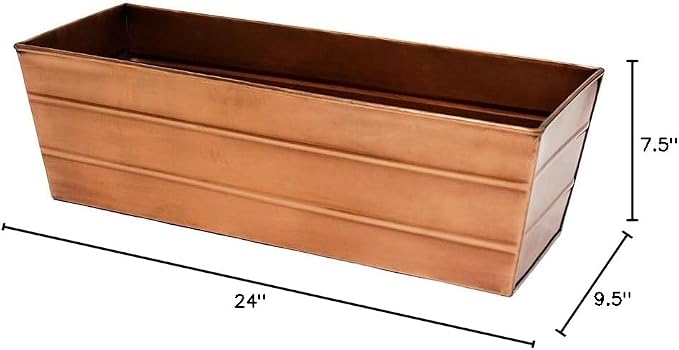 Achla Designs C-20C Copper Plated Flower Box, Medium Window Flowerbox Planter - Image 11