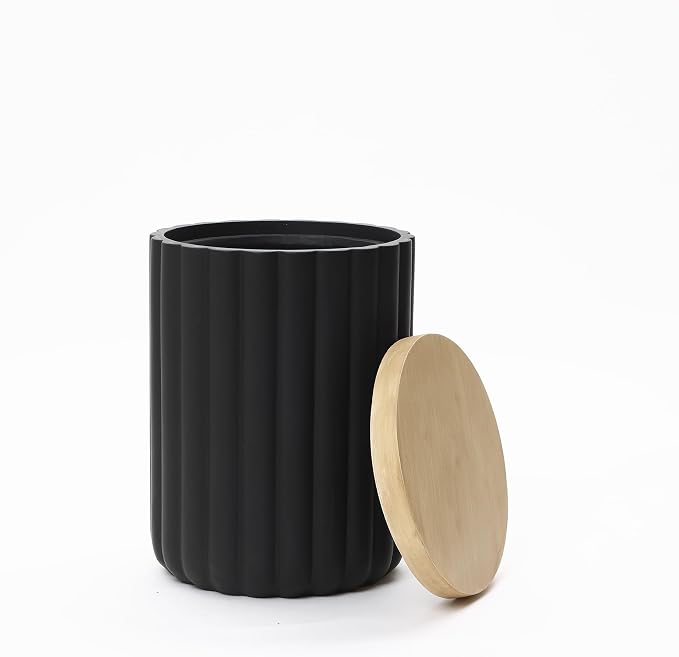 LuxenHome 20" Black Outdoor Side Table - Image 8