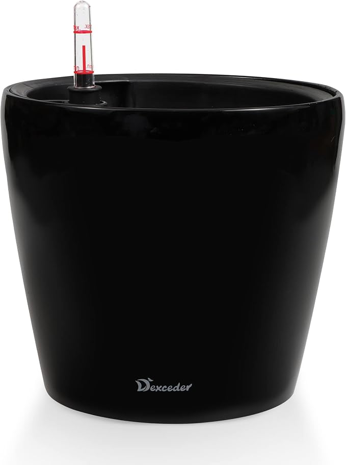 Dexceder 11x10 Inches High Gloss Self Watering Planter Indoor Outdoor, Inner by Dexceder