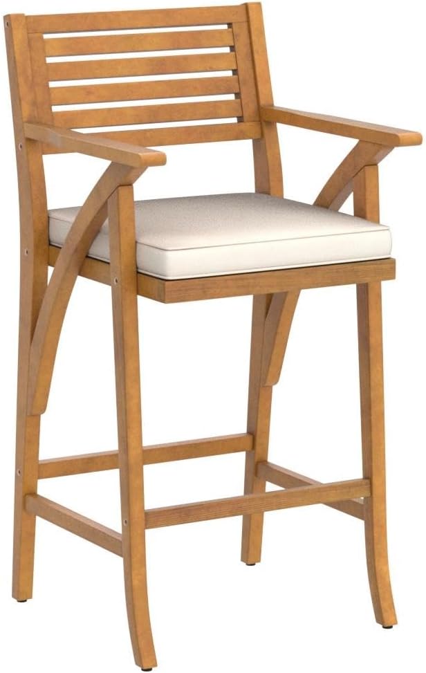 Best Choice Products Set of 2 Outdoor Acacia Wood Bar Stools Bar Chairs - Image 5