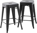 FDW Metal Bar Stools Set of 4 Counter Height Bar Stools 24 Inches Industrial by FDW