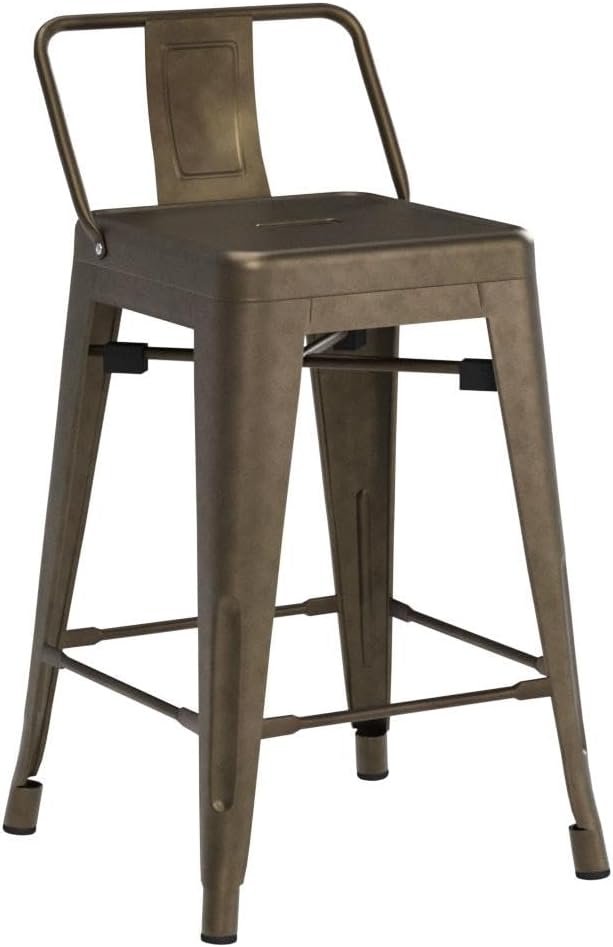 COSTWAY Metal Bar Stools Set of 4, - Image 5