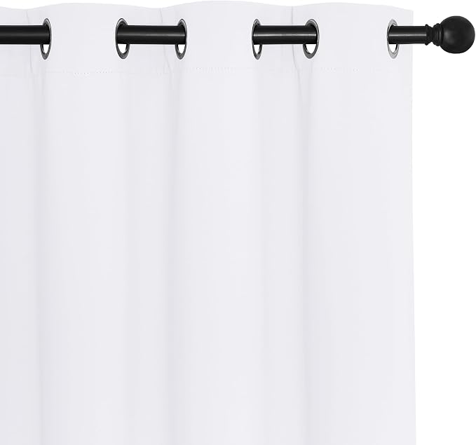 NICETOWN White Blackout Curtains 72 inches Long, Grommet Privacy Window - Image 7