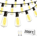 Outdoor Patio String Lights 200ft: ST38 LED Shatterproof Bulbs 3 Modes Button by Vozuji