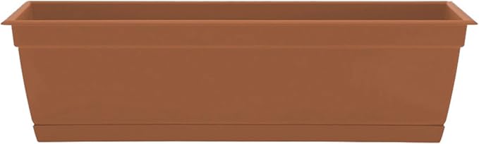 Bloem Dayton 24" Terra Cotta Recycled Plastic Rectangle Window Box Planter by Bloem