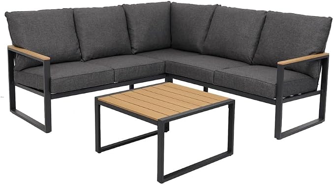Metal Patio Furniture Set, 6 Pieces Outdoor Sectional Sofa Set - Image 7
