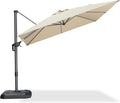 PURPLE LEAF 9 Feet Patio Umbrella Outdoor Cantilever Square Umbrella Aluminum by PURPLELEAF