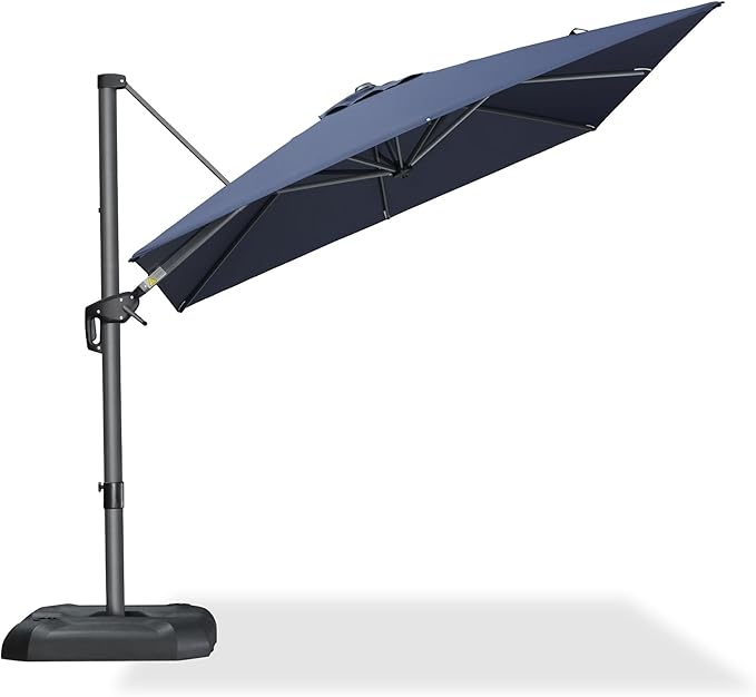 PURPLE LEAF 8 Feet Patio Umbrella Outdoor Cantilever Square Umbrella Aluminum by PURPLELEAF