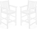 Adirondack Bar Chair Set of 2, HDPE Tall Adirondack Chairs Bar Stools by SeeHill
