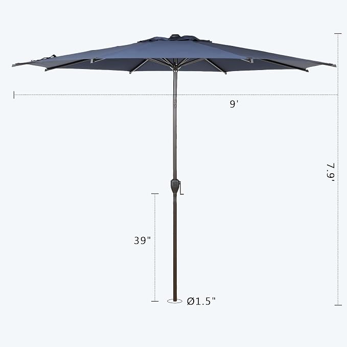 Abba Patio 9FT Lyon Outdoor Patio Umbrella Outdoor Table Umbrella - Image 3