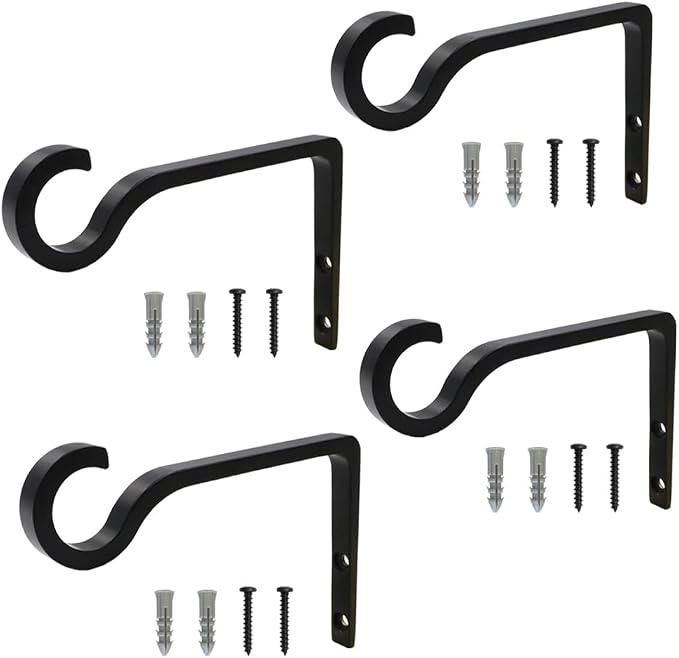 4Pack Hanging Plant Bracket 6inch Metal Plant Hook Shepherds Hook Decorative by QIEGL