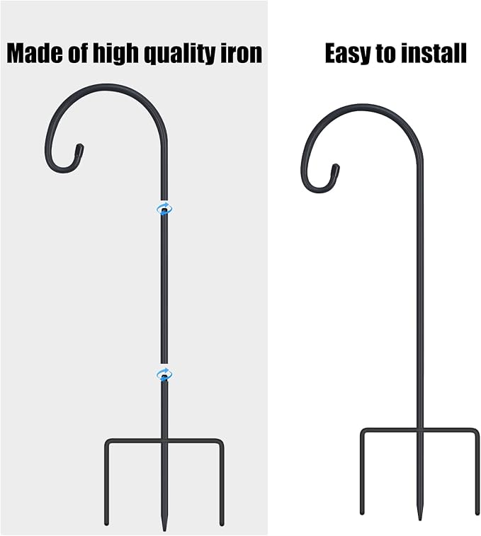 FEED GARDEN Adjustable 32 Inch Shepherd Hooks Rust Resistant Steel Shepard Hooks - Image 8
