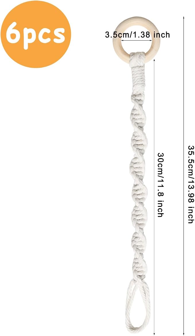 6 Pack Adjustable Macrame Plant Hanger Extenders Connectable Rope Hanging Plant - Image 2