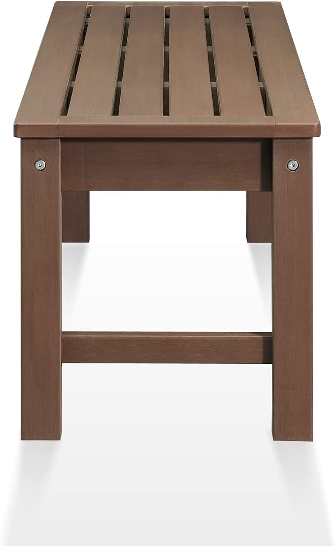 Psilvam Knight Bench, Two Person Outdoor Poly Lumber Patio Backless Bench - Image 9