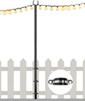 10FT String Light Pole for Outdoor, Heavy Duty Metal Lighting Stand Pole for by Eazielife