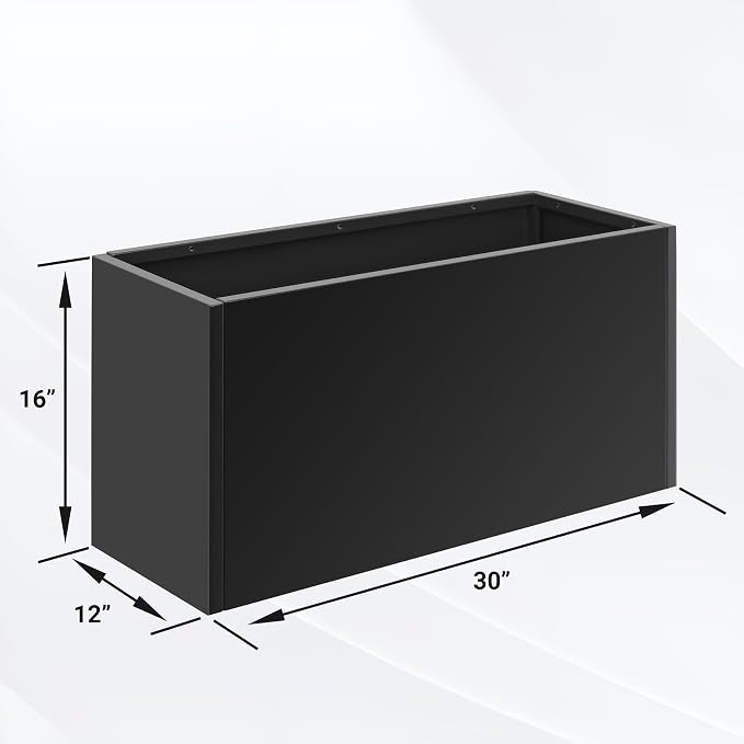 Metal Planter Box 30” x 12” x 16”, Tall Planter Box - Image 2
