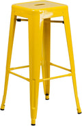 Flash Furniture Commercial Grade 30" High Backless Yellow Metal Indoor-Outdoor by FlashFurniture